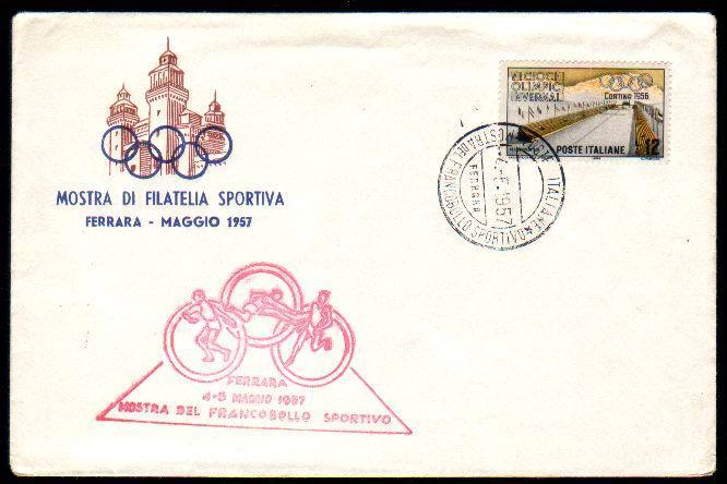 Italia 1956 Winter Cortina D´Ampezzo Cover With Special Cancell 1957 . - Winter 1956: Cortina D'Ampezzo