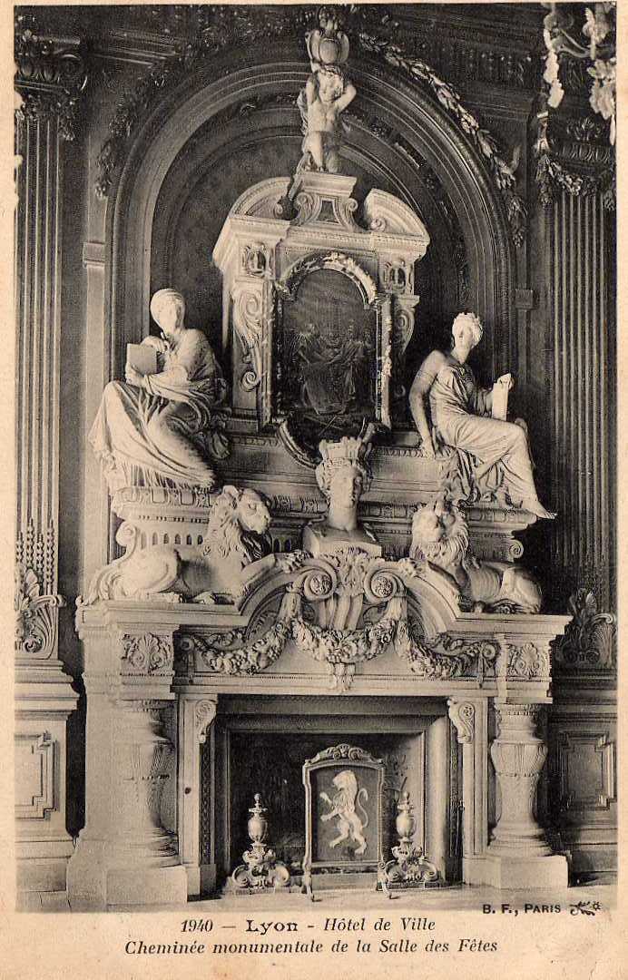 69 LYON I Hotel De Ville, Salle Des Fetes, Cheminée Monumentale, Mairie, Ed BF 1940, 1926 - Lyon 1