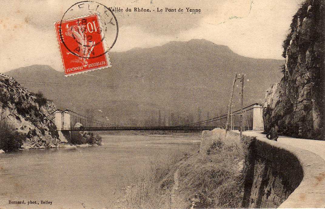 73 YENNE Vue Générale, Vallée Du Rhone, Pont, Ed Bernard, 1912 - Yenne