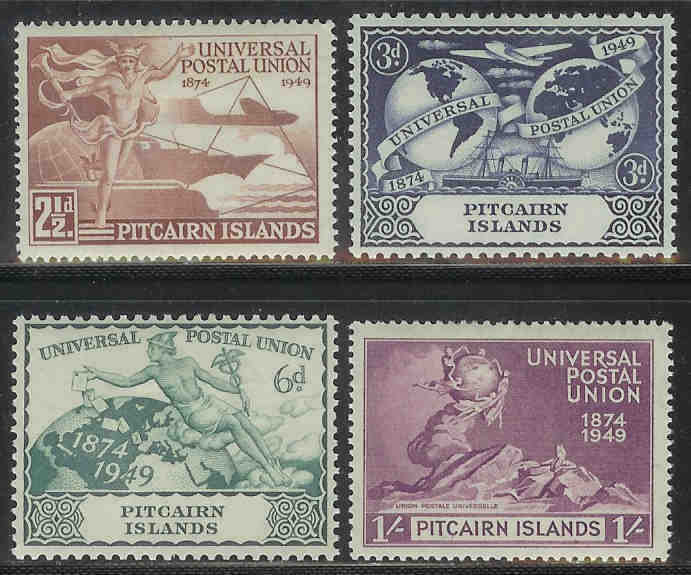 PITCAIRN Mint Hinged Stamps 75 Years U.P.U. 15-18 #4702 - U.P.U.