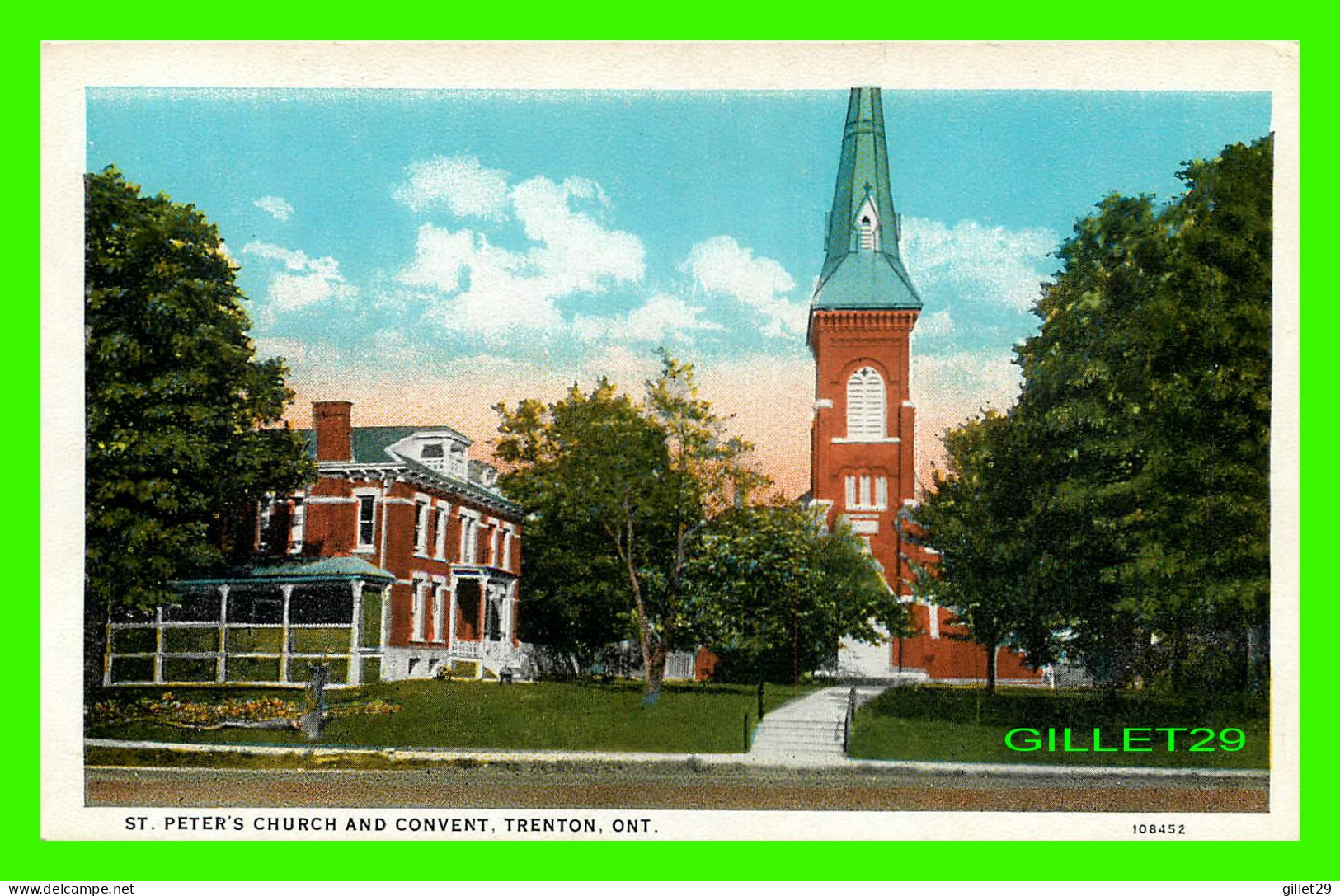 TRENTON, ONTARIO - ST. PETER'S CHURCH AND CONVENT - PHOTO BY SIMMON'S DRUG STORE - - Autres & Non Classés