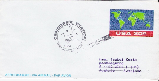 USA                        Cachet Spésial Sur Aérograme                15.09.1984 - USA