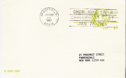 USA                        Cachet Spécial Sur Lettre           28.01.1987 - Estados Unidos