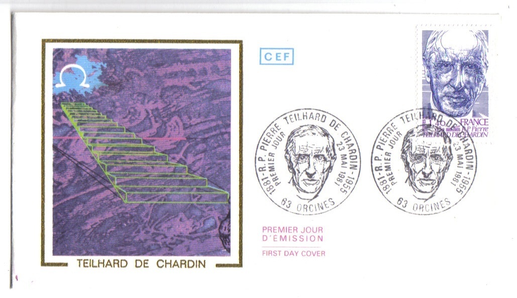 Cachet Et Timbre Pierre Teilhard De Chardin 1981 - Autres & Non Classés