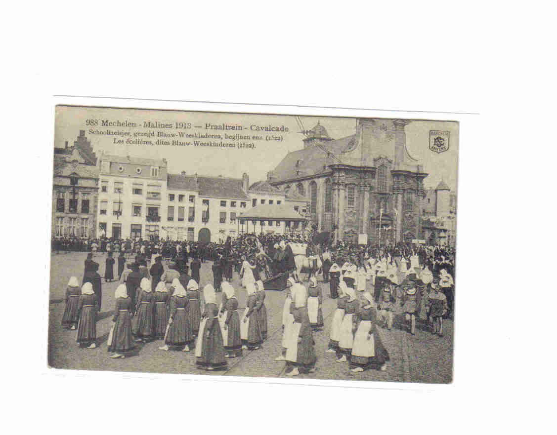 Mechelen Praaltrein 1913 Schoolmeisjes - Malines