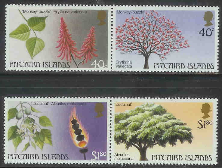 PITCAIRN 1987 MNH Stamp(s) Trees 297-300 #4765 - Trees