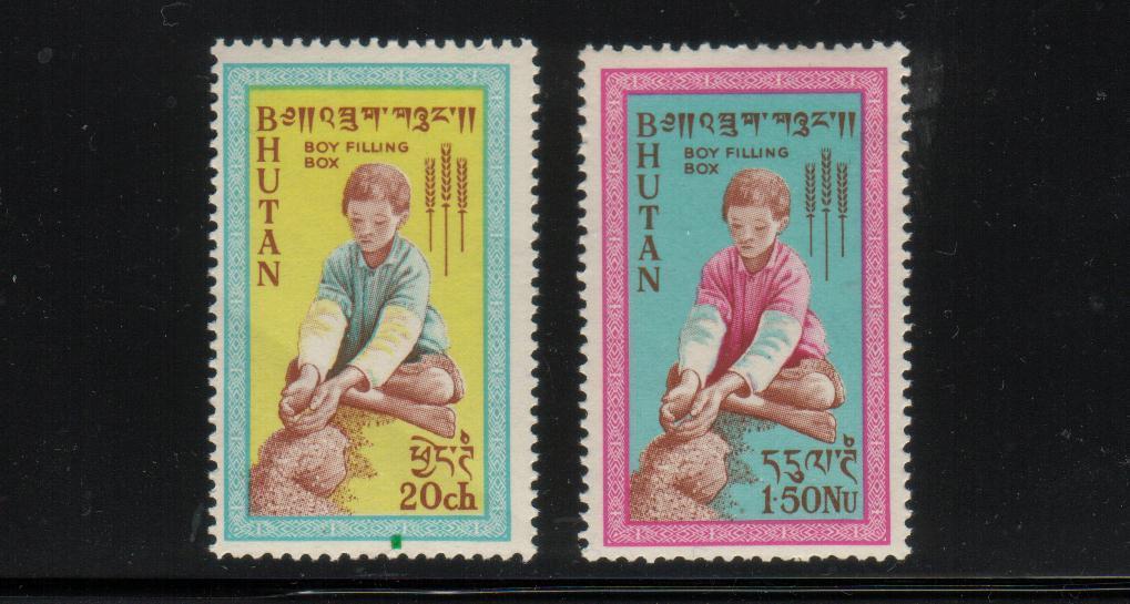 BHUTAN 1963 FREEDOM FROM HUNGER SET OF 2 NHM - Andere & Zonder Classificatie