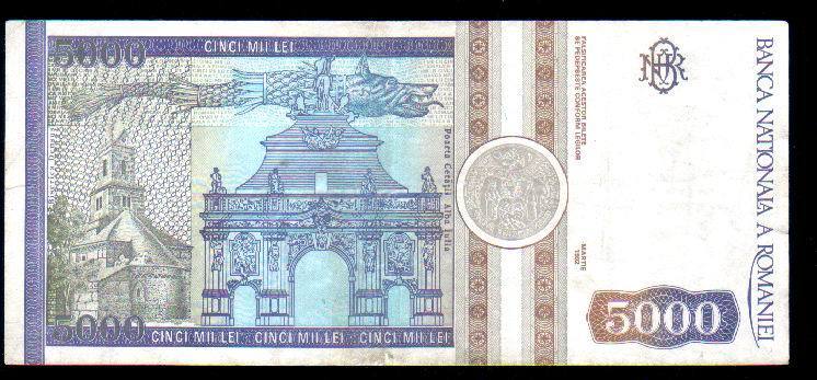 Romania Billete De 5 000 LEI Issue 1992  Martie  VG! - Roemenië