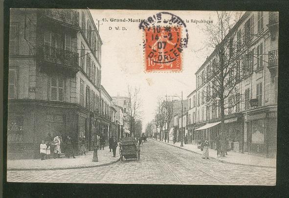 Grand Montrouge. Avenue De La République. Belle Carte Animée 1907 - Montrouge