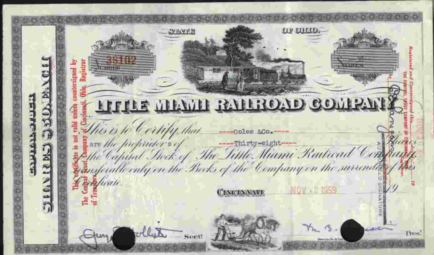 LITTLE MIAMI RAILROAD COMPANY - Railway & Tramway