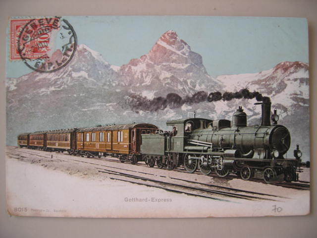 CARTE POSTALE TRAIN GOTTHARD EXPRESS NEUCHATEL 8015 SUISSE - Materiale