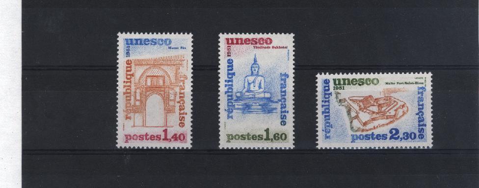 TIMBRES De SERVICE - 1981 - U.N.E.S.C.O N°68-69-70 Neuf Sans Trace De Charniére Côte 2.60 Euros - Ungebraucht