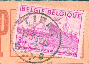 3 Fr. Obl. Sc TIELT S/Carte-Recepissé Du 15-3-1951 Vers Dour.  TB -- 1391 - 1948 Export