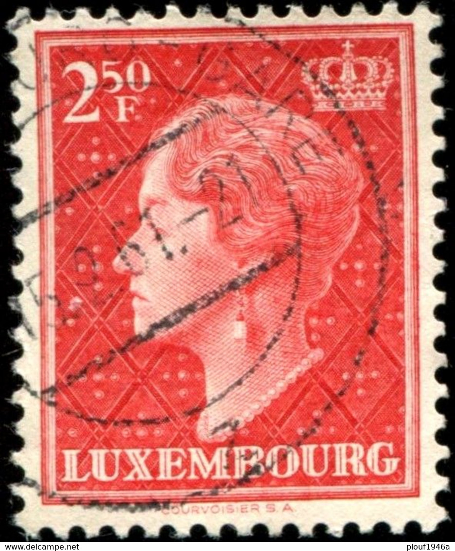 Pays : 286,04 (Luxembourg)  Yvert Et Tellier N° :   421 A (o) - 1948-58 Charlotte Left-hand Side