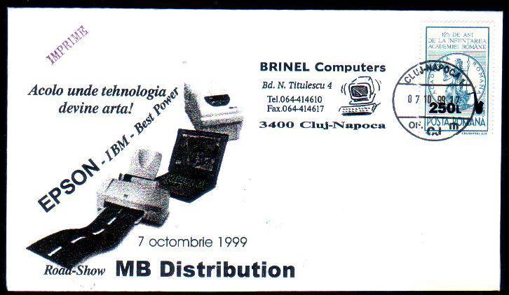 Romania Special Cover 1999 With Computers. - Computers