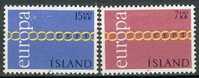 Ijsland Islande 1971 Yvertn° 404-05 *** MNH  Cept 1971 Cote 7 Euro - Ungebraucht