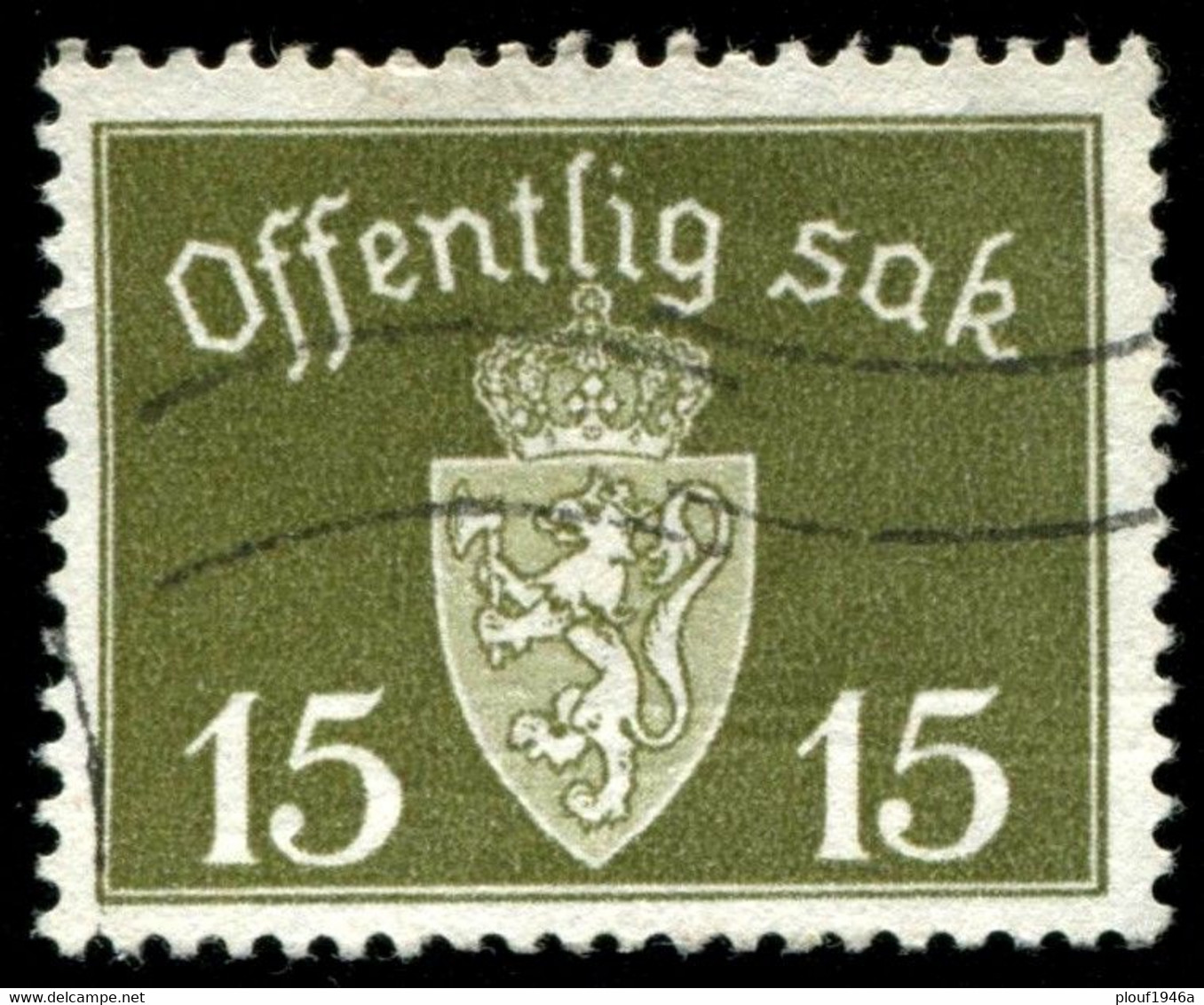 Pays : 352,02 (Norvège : Haakon VII)  Yvert Et Tellier N°:  S   52 (o) - Service