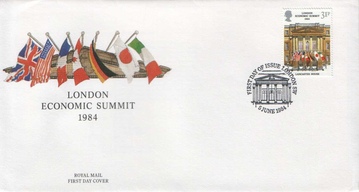 Gb 1984 Fdc London Economic Summit Drapeaux - Monnaies