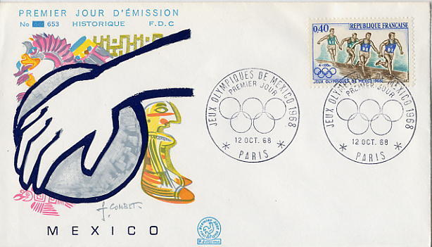 MEXICO  -  JEUX OLYMPIQUES 1968  -  FDC PREMIER JOUR D EMISSION - Ete 1968: Mexico