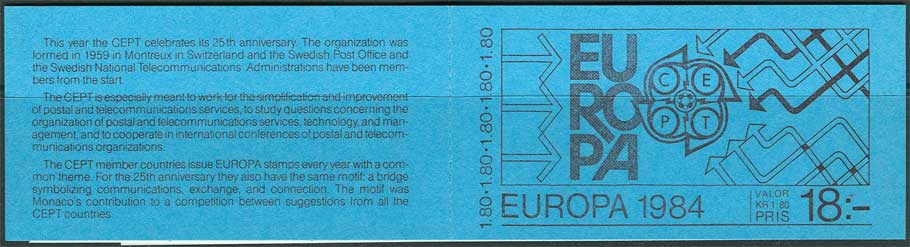 Sweden CEPT, 1984, MNH(**), Booklet - 1984