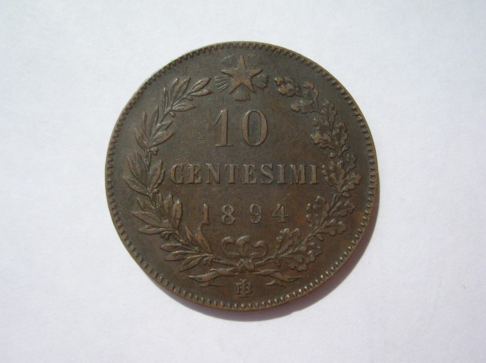 10 Centesimi 1894 B/I-BIRMINGHAM - UMBERTO I. - TOP !!! - Autres & Non Classés