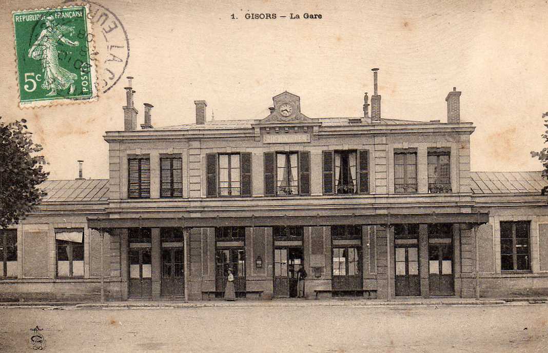 27 GISORS Gare, Extérieur, Ed ? 1, 1908, Dos 1900 - Gisors