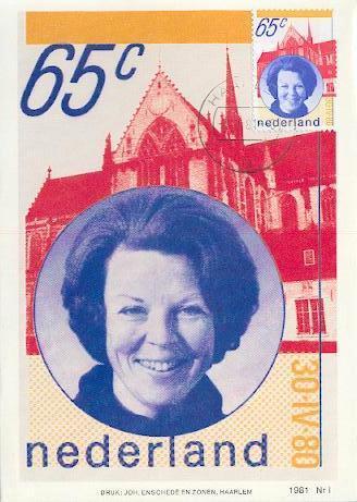 PAYS BAS CARTE MAXIMUM NUM.YVERT 1145 REINE BEATRIX - Cartoline Maximum