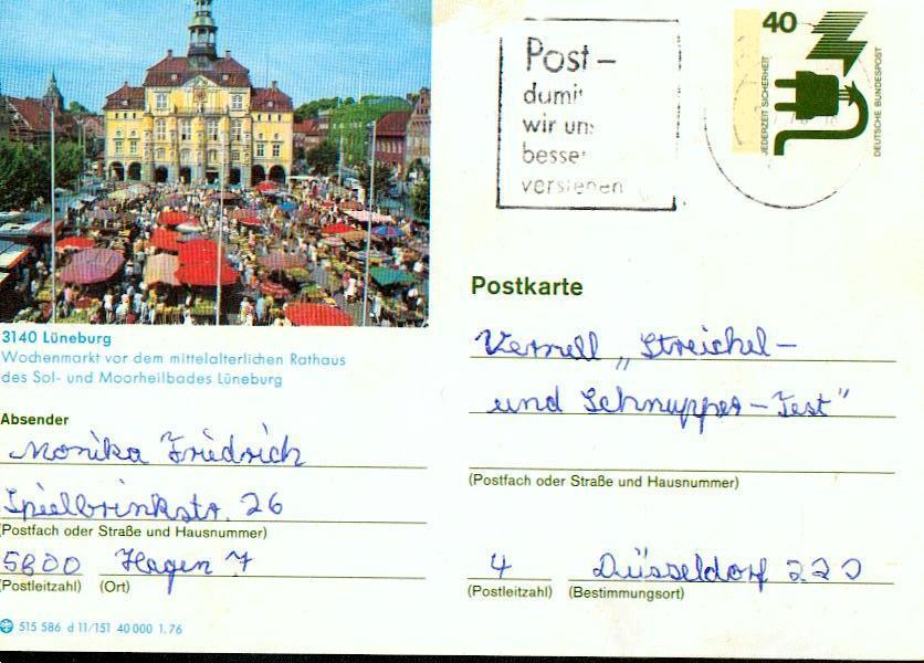 70000 - Entier Postal - Carte Postale D´allemagne - Postkart - 3140 - 1 Luneburg - Autres & Non Classés