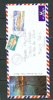 REF LPU2 - NOUVELLE CALEDONIE - LETTRE ILLUSTREE DE NOUMEA SUD POUR PARIS 29/1/1974 - Briefe U. Dokumente