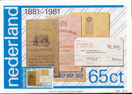 PAYS BAS CARTE MAXIMUM NUM.YVERT 1152 CENT ANS DE SERVICE POSTAL - Maximum Cards