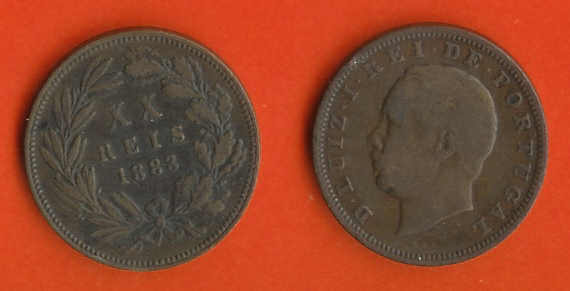 PORTUGAL 1883 20 Reis Luis-1 Bronze C656 - Portugal