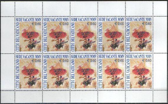 VATICAN -2005 - SIEGE VACANT 2005 3 BF X 10 TIMBRES ** - Neufs