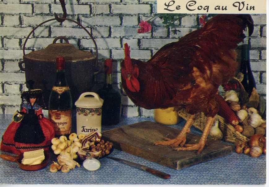 Par Emilie Bernard--Le Coq Au Vin (superbe Coq) Cm N° 28 Par LYNA - Recettes (cuisine)