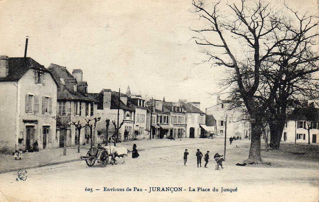 64 JURANCON Place Du Junqué, Animée, Attelage De Boeufs, Ed RN 605, 191? - Jurancon