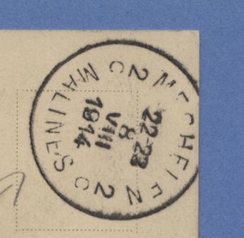 Kaart Verzonden Van MECHELEN / MALINES 2C Op 8/8/1914 (Offensief W.O.I) - Autres & Non Classés