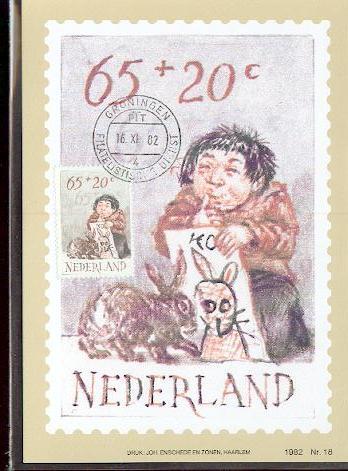 PAYS BAS CARTE MAXIMUM NUM.YVERT 1195 L ENFANT ET L ANIMAL - Cartes-Maximum (CM)