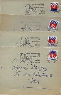France N° 1354B : Armoiries De Paris / Lot De 4 Lettres Avec Obl Mécanique Salon International De L´Alimentation 1966 - Covers & Documents