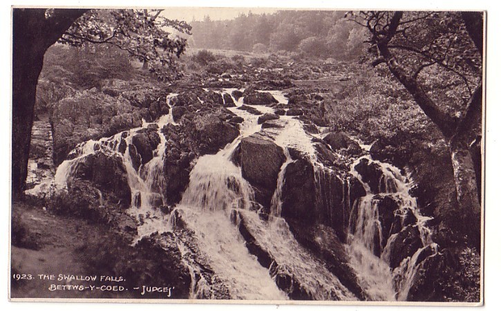 VERITABLE CARTE POSTALE DE GRANDE BRETAGNE THE SWALLOW FALLS BETTWS -Y-COED JUDGES EN 1923 SUPERBE - Caernarvonshire