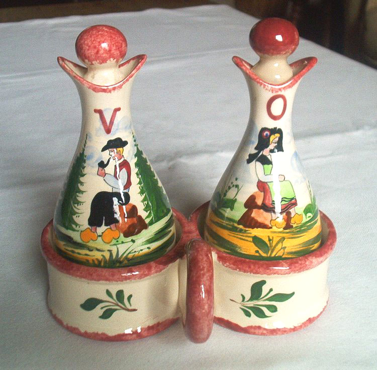 Desvres GF - Set Huile & Vinaigre - Olie & Azijn Set - Cruet Set - DI 807 - Desvres (FRA)