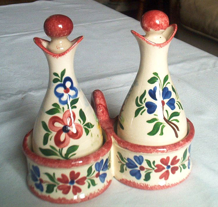 Desvres GF - Set Huile & Vinaigre - Olie & Azijn Set - Cruet Set - DI 807 - Desvres (FRA)