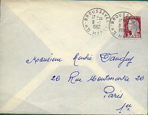 France N° 1263 : Marianne De Décaris / Lettre Du 9-1-62 - Obl à Brousseval - Haute-Marne - 1960 Marianne (Decaris)