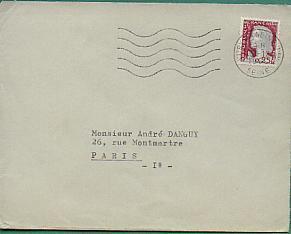 France N° 1263 : Marianne De Décaris / Lettre Obl Du 3-12-1960 - Obl Mécanique 5 Lignes Ondulées - 1960 Marianne Of Decaris