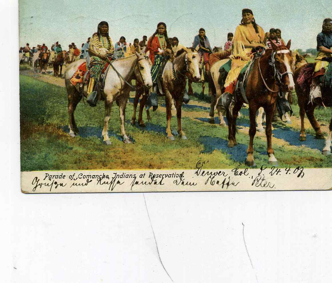1907 - PARADE DE COMMANCHES INDIANS At RESERVATION - Indiani Dell'America Del Nord