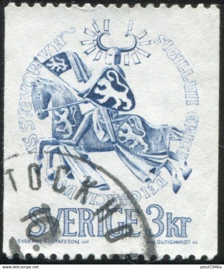 Pays : 452,04 (Suède : Gustave VI Adolphe)  Yvert Et Tellier N° :  653 (o)  + Chiffre Au Verso - Oblitérés