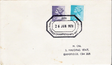 UK  FDC   1978              Wimbledon - Tennis