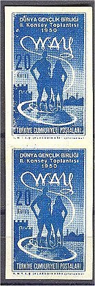 TURKEY VARIETY, 20 Kurus Youh Congress 1950 IMPERFORATED - Unused Stamps