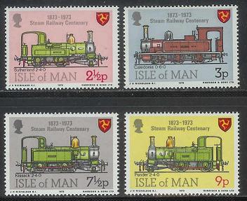 ISLE OF MAN 1973 MNH Stamps Railways 29-32 #4803 - Trains