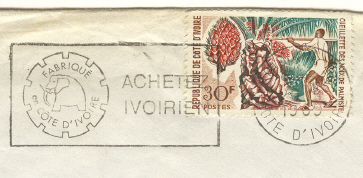éléphant - Flamme Achetez Ivoirien - Abidjan 1969 - Cote D´ Ivoire - Eléphants