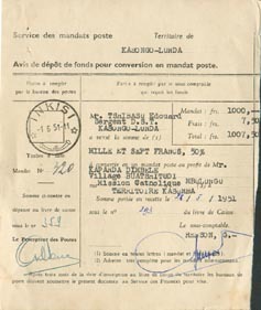 Service Des Mandats De KASONGO-LUANDA + Sc INKISI 1/06/1951.  TB -- 1402 - Briefe U. Dokumente