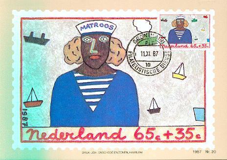 PAYS BAS CARTE MAXIMUM NUM.YVERT 1299 DESSINS D ENFANTS - Maximumkarten (MC)